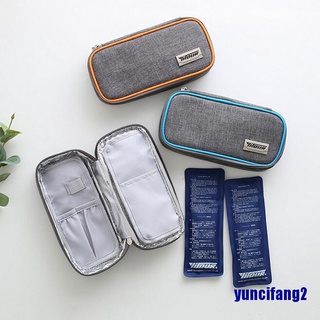 travel bag✗✾﹍(yuncifang2) Portable Medical Travel Cooler Bag Diabetic Insulin Case With 2 ice bags