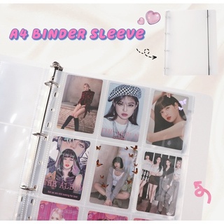 Transparent PP A4 Binder 4 Rings Large Capacity Collect Book KPOP Photocard Photo Album