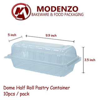 MP172 - Dome Half Roll Pastry Container (10pcs per pack)