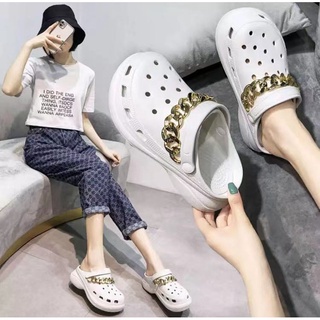 mr.owl 2021 new crocs fashion soft sole classic Bae Clog lightweight women's belt chain sandals