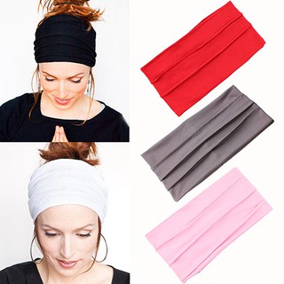 Women's Fashion Sports Stretch Wide Headband Head Wrap Yoga Hair Band Turban (1)
