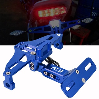 YZF-R3 YZF R3 2015-2020 Adjustable CNC License Plate Bracket With LED License Plate Frame Number Pla