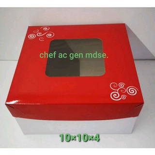 10×10×4 CAKE BOX RED ( 10pcs)