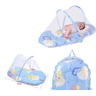 ▪∋baby mosquito net Folding Soft Cushion Bed babies with Pillow infant crib