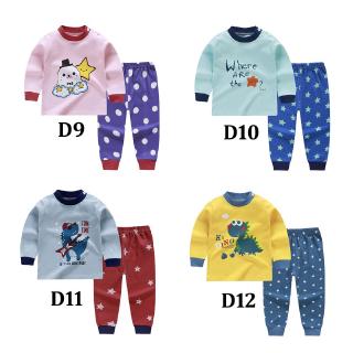 Kids Boys And Girls Nightwear Set Cartoon Long Sleeve Tops+Pants Sleepwear Set Boys Pajamas Set