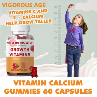 VIGOROUS AGE Vitamin Calcium Gummies with Vitamins C and E to support bones and teeth (1)