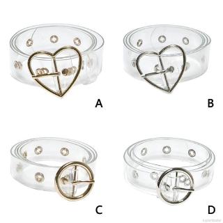 Women Transparent Wide Belt Round Heart-Shaped Square Buckle Invisible Clear Casual Waistband (2)