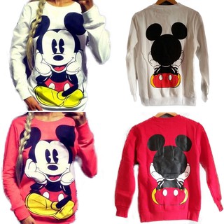 Womens Disney Mickey Mouse Loose Long Sleeve Sweater Comfortable Cute