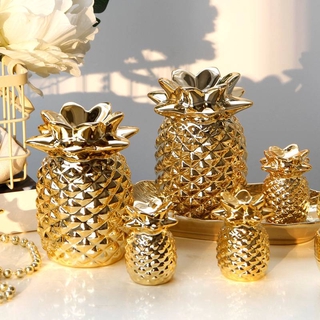 Creative European Gold Ceramic Pineapple Ornaments Desktop Ornament