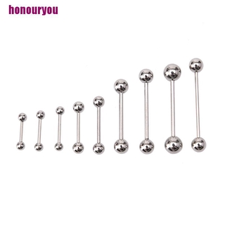 [Honouryou] 10Pcs Stainless Steel Ball Tongue Navel Nipple Barbell Rings Bars Body