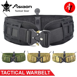 ASIAON Multifunction Heavy Duty Tactical Cobra Belt Warbelt with Metal Buckle and Laser Cut MOLLE fo