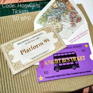 Hogwarts Train Ticket and Knight Bus Ticket