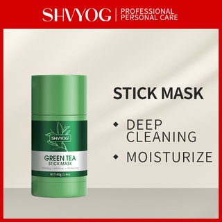 SHVYOG Green Tea Mask Stick Facial Cleansing Stick Mud Mask Blackhead Removal Skin Care Clay