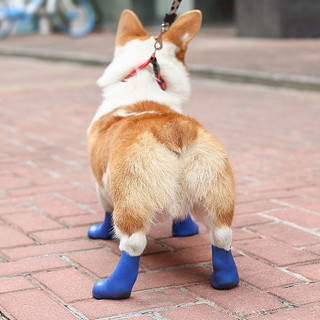 ☾✟♨Dog rain boots waterproof and dirty Teddy Bichon puppy shoes small medium-sized dogs go out shoe