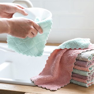 Livecity Water Absorbent Washing Dish Plate Cloth Towel Rag Home Kitchen Clean Tablecloth