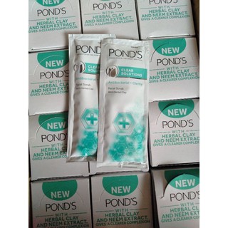 Ponds clear solution (10grams)AntiBacterial + Clarity facial scrub with herbal clay