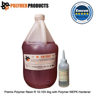 Premix Polymer Resin R 10-103 with 120cc Polymer MEPK Hardener (choose for 1kg and 4kg)