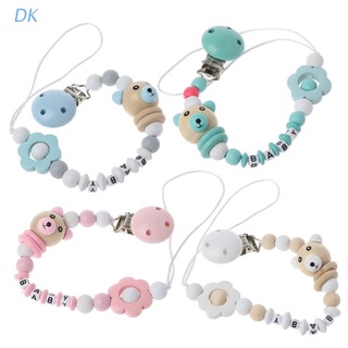 DK Baby Pacifier Clip Pacifier Chain Panda Shape Hand Made Cute Colourful Beads Dummy Clip Baby Soother Holder For Baby Kid