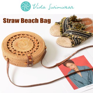 On Hand Rattan Bag Straw Bag Authentic Bali Rattan Beach Bag