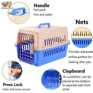 【Spot goods】▩☒Pet carrier travel cage dog cat crates airline approved Included feeder bowl (9)