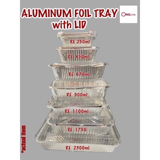 100 pcs | Aluminum Foil Tray Pan with Lid