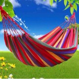 Hanging Hammock Portable Cotton Swing Fabric Rope Outdoor Camping Canvas Bed Duyan (5)