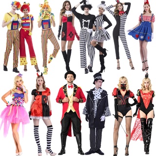 Halloween Couples Magician Clown cos Dress Up Funny Stage Costumes