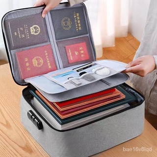 ❐ Large Capacity Files Storage Bag 3 Layer Passports Organizer Bag with Lock Waterproof for Trave0