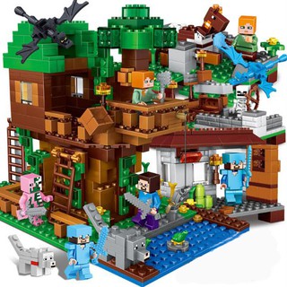 Minecraft Series Building Blocks Tree House Fortress Lego Toys for Kids Christmas Gift