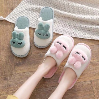 ❈▦Warm Cotton indoor Slippers Cute Rabbit head Couple Slipper
