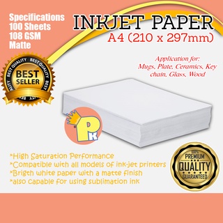 Inkjet Paper 108 GSM A4/ Sublimation Paper White A4 100pcs