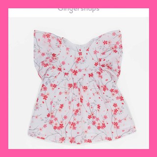 【Available】Gingersnaps Girls' Butterfly Sleeves Printed Woven Top