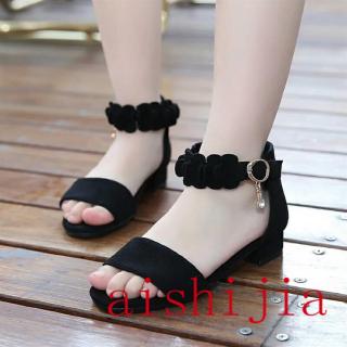Ready stock aishijia Sandals Children's High Heel Princess Sandals Net Red Natural Rubber (1)