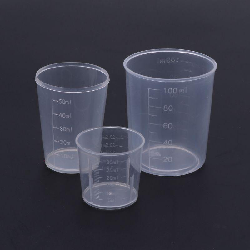 ✿INF✿3Pcs Measuring Cups Set 30 50 100ML DIY Epoxy Resin Plastic For Jewelry Making