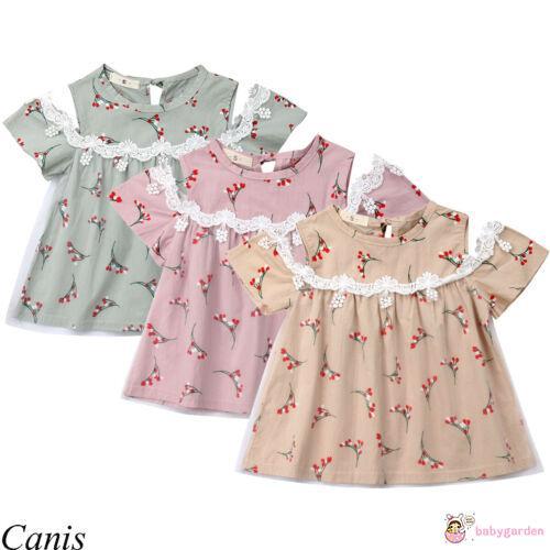 NEY-Kids Baby Girls Dress Princess Tutu Summer Floral Lace (3)