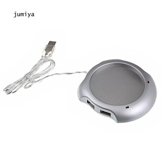 JY_USB Mug Coffee Tea Cup Warmer Heater Pad with 4-Port HUB for Office PC Laptop