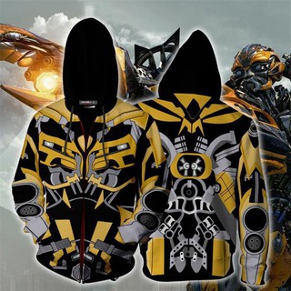 Transformers Bumblebee Anime 3D Hooded Sweatshirt Cosplay Jacket