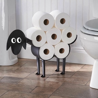 Novelty Black Sheep Toilet Roll Holder Bathroom Ornament Free Standing Metal Paper Towel Holder (2)