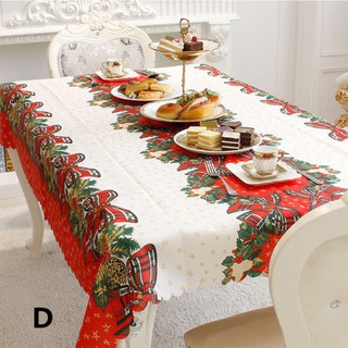 Christmas Table Cover Rectangle Printing Tablecloth for Restaurant Household