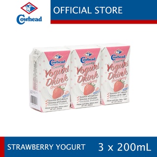 Cowhead Strawberry Yogurt 200mL x 3 [Flavored Yogurt Drink - UHT Milk]