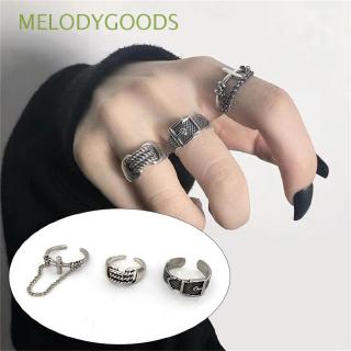 [COD**In Stock]Simple Gothic Punk Metal Antique Silver Chain Cross Ring