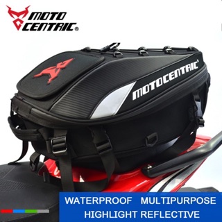 MotoCentric Rear Seat Bag Waterproof Motorbike Travel Luggage Bag Helmet Pack Motorcycle Belt T