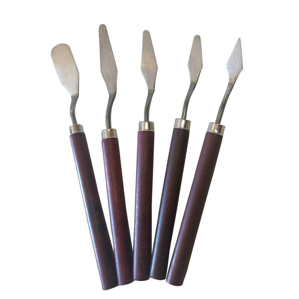 5Pcs Painting Kit Stainless Steel Scraper Palette Knife