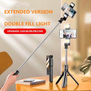 【COD】New Bluetooth Selfie-Stick Dual Fill-Light Multi-function Tripod Phone-Holder Live Universal