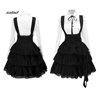 【SD】Lady Medieval Retro Court Cake Dress Gothic Lolita Bowknot Long Sleeve Costume