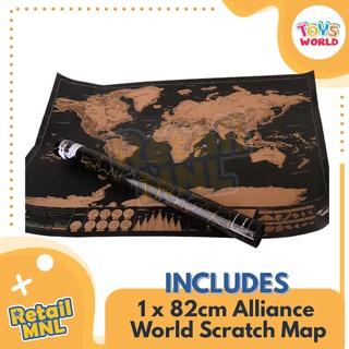 Retailmnl Deluxe Travel Edition Scratch World Map Black Gold