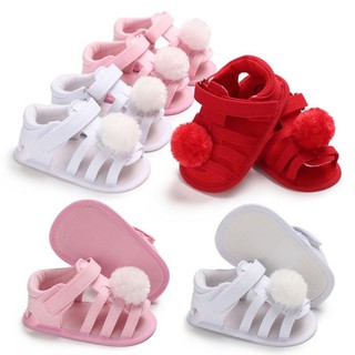 BabyL Summer Baby Girl Sandals Shoes Cute Hairball Princess Sandals Shoes