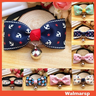 Pet Dog Cat Collar Bowknot Metal Bell Pendant Fashion Printed Puppy Bow Tie