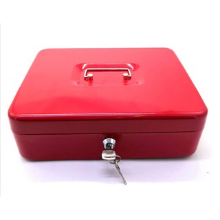 TTC#20cm Metal Cash Box cash box/ Portable Money Secret Security Safe Box Lock Metal #200A Small (3)
