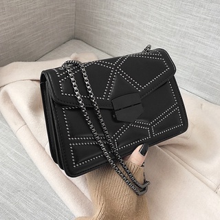 Texture Bag New Fashion Retro Korean Type All-Match Small Square Bag Chain Shoulder Messenger Bag